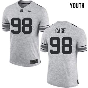 Youth Ohio State Buckeyes #98 Jerron Cage Gray Nike NCAA College Football Jersey Hot KDN3244TE